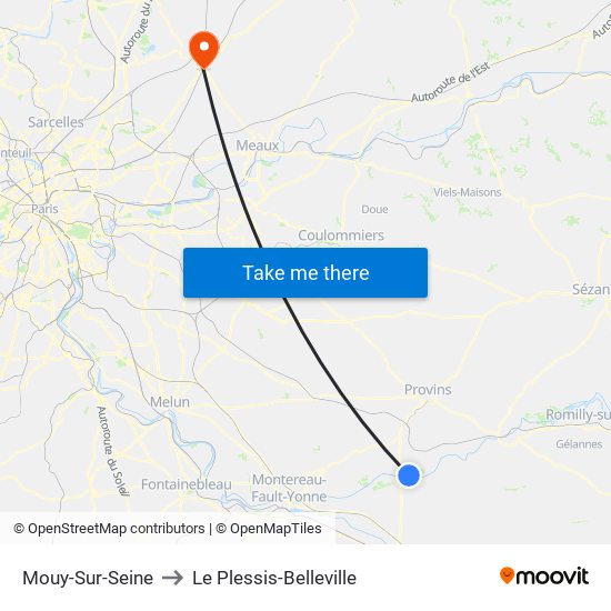 Mouy-Sur-Seine to Le Plessis-Belleville map