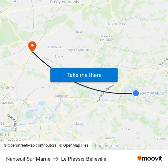 Nanteuil-Sur-Marne to Le Plessis-Belleville map