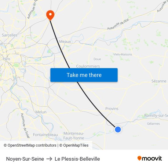 Noyen-Sur-Seine to Le Plessis-Belleville map