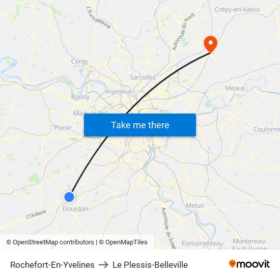 Rochefort-En-Yvelines to Le Plessis-Belleville map