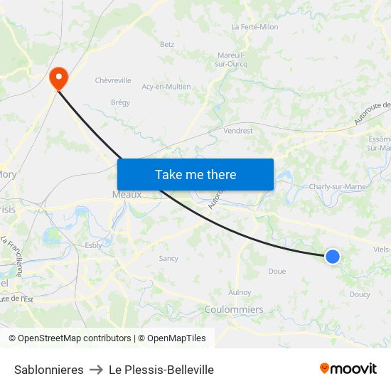Sablonnieres to Le Plessis-Belleville map