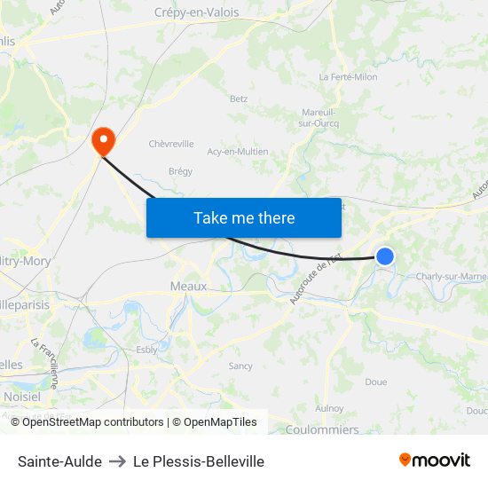 Sainte-Aulde to Le Plessis-Belleville map