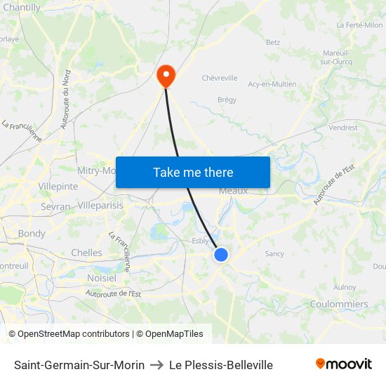 Saint-Germain-Sur-Morin to Le Plessis-Belleville map