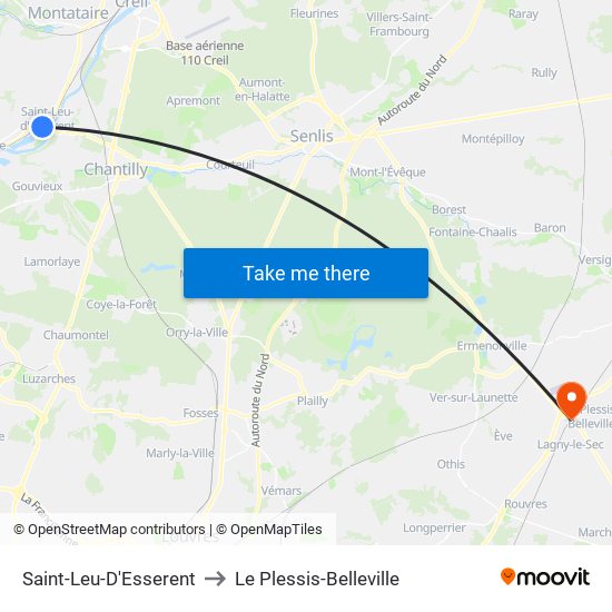 Saint-Leu-D'Esserent to Le Plessis-Belleville map