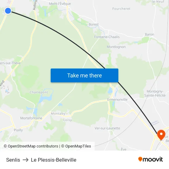 Senlis to Le Plessis-Belleville map