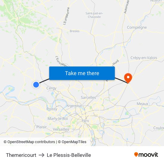 Themericourt to Le Plessis-Belleville map
