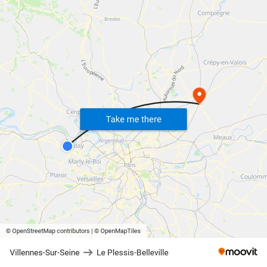 Villennes-Sur-Seine to Le Plessis-Belleville map