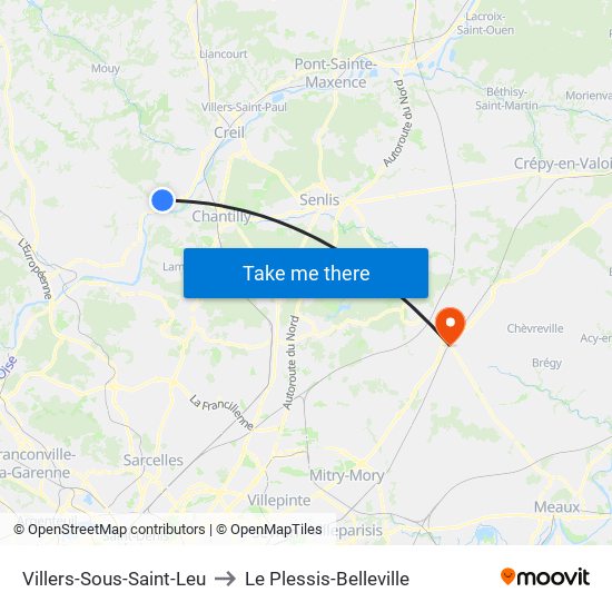 Villers-Sous-Saint-Leu to Le Plessis-Belleville map