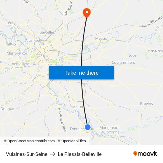 Vulaines-Sur-Seine to Le Plessis-Belleville map