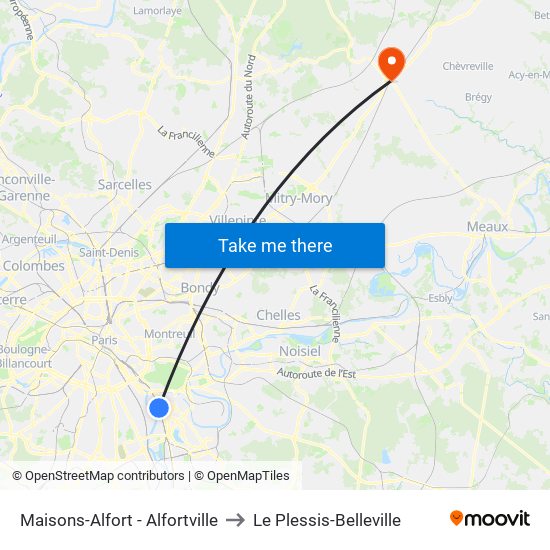 Maisons-Alfort - Alfortville to Le Plessis-Belleville map