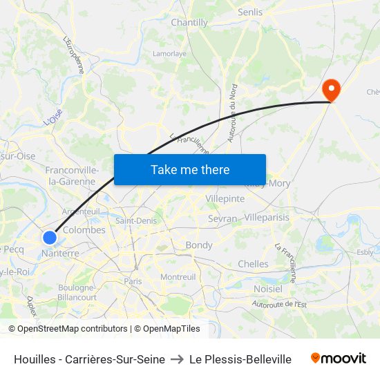 Houilles - Carrières-Sur-Seine to Le Plessis-Belleville map