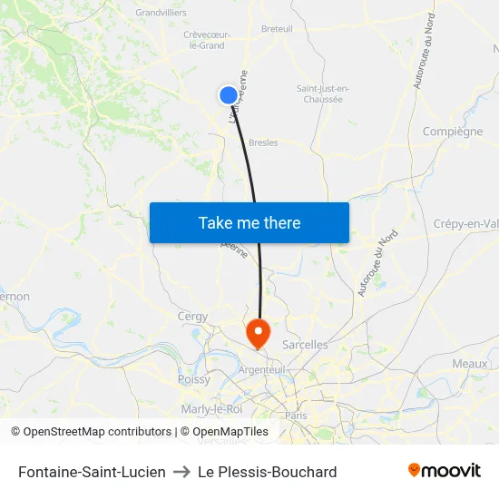 Fontaine-Saint-Lucien to Le Plessis-Bouchard map