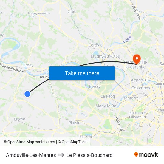 Arnouville-Les-Mantes to Le Plessis-Bouchard map