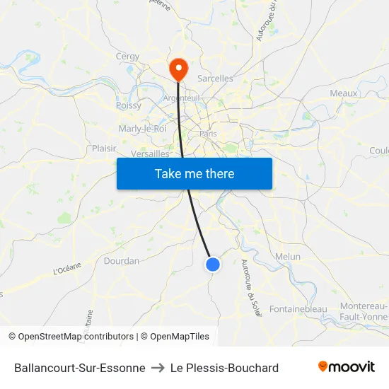 Ballancourt-Sur-Essonne to Le Plessis-Bouchard map