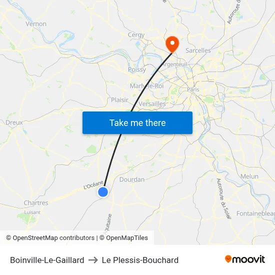 Boinville-Le-Gaillard to Le Plessis-Bouchard map