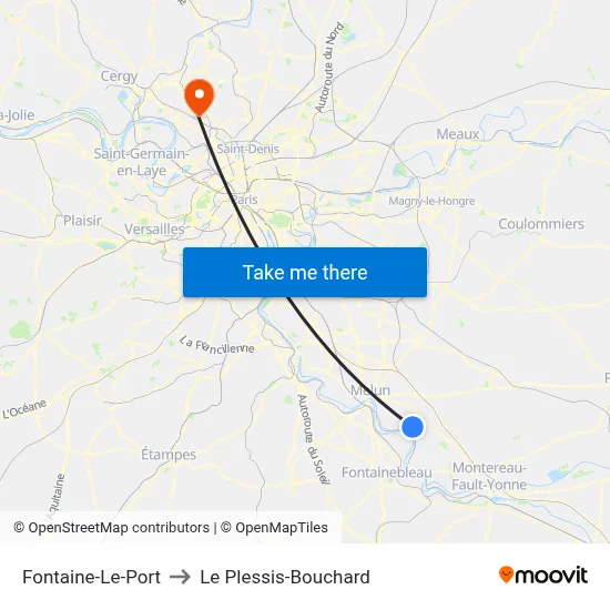 Fontaine-Le-Port to Le Plessis-Bouchard map