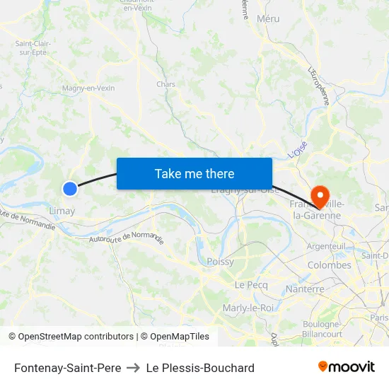Fontenay-Saint-Pere to Le Plessis-Bouchard map