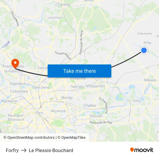 Forfry to Le Plessis-Bouchard map