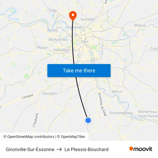 Gironville-Sur-Essonne to Le Plessis-Bouchard map