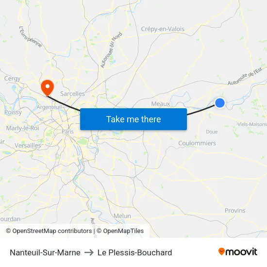 Nanteuil-Sur-Marne to Le Plessis-Bouchard map