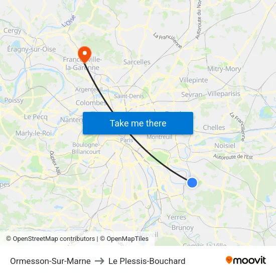 Ormesson-Sur-Marne to Le Plessis-Bouchard map