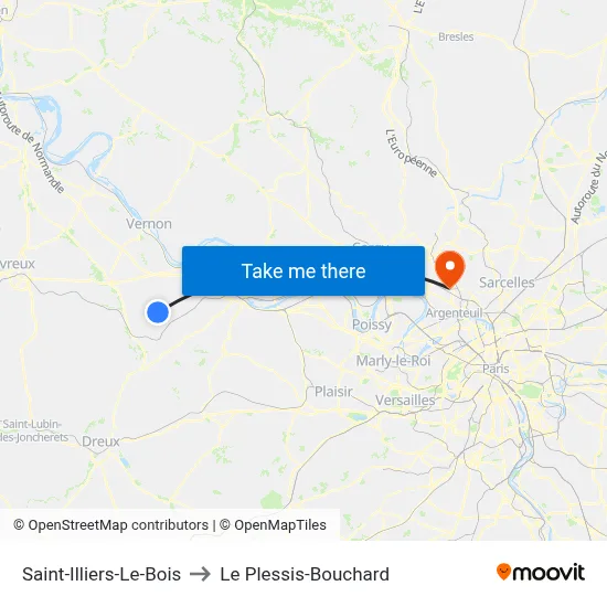 Saint-Illiers-Le-Bois to Le Plessis-Bouchard map