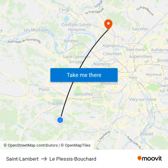 Saint-Lambert to Le Plessis-Bouchard map