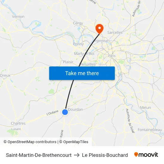 Saint-Martin-De-Brethencourt to Le Plessis-Bouchard map