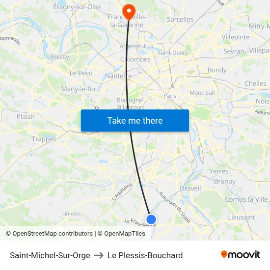 Saint-Michel-Sur-Orge to Le Plessis-Bouchard map