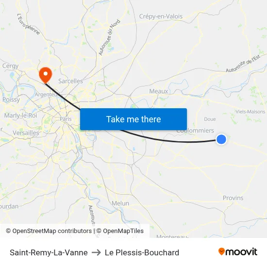 Saint-Remy-La-Vanne to Le Plessis-Bouchard map