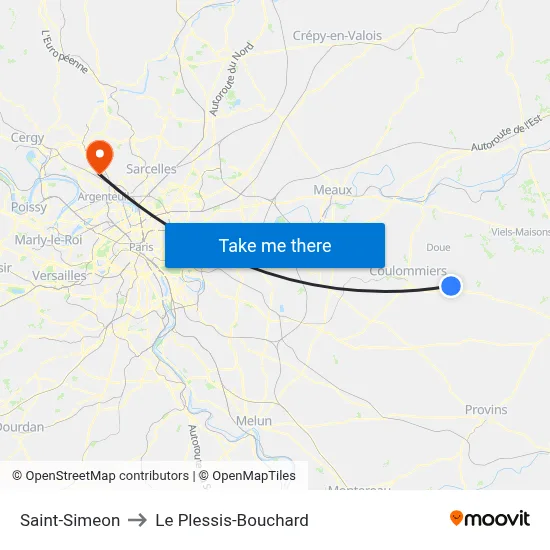 Saint-Simeon to Le Plessis-Bouchard map