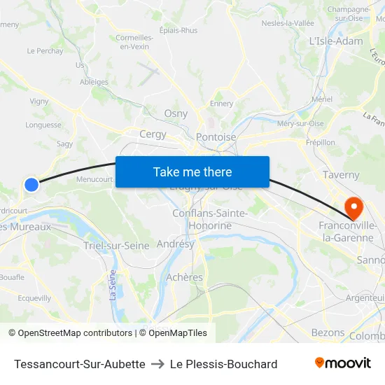 Tessancourt-Sur-Aubette to Le Plessis-Bouchard map