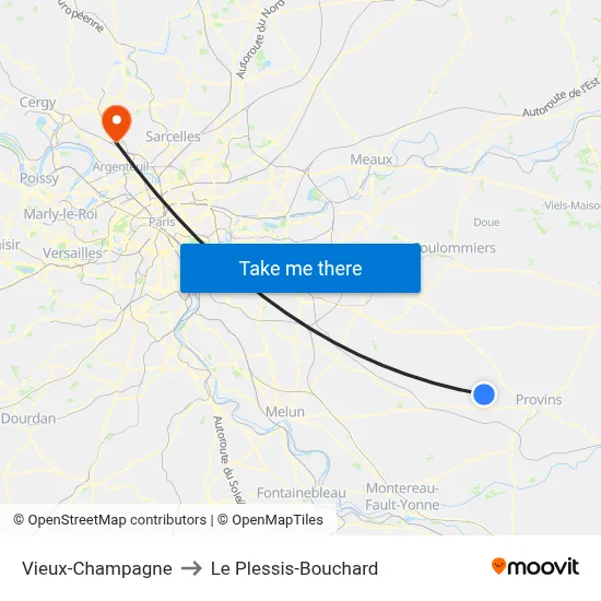 Vieux-Champagne to Le Plessis-Bouchard map