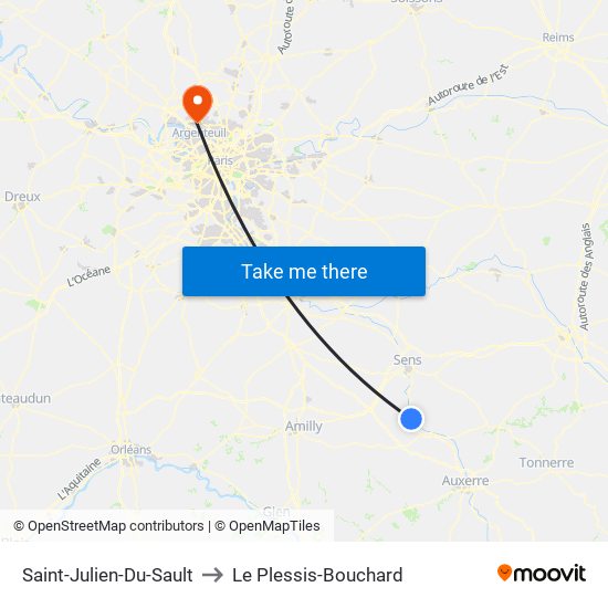Saint-Julien-Du-Sault to Le Plessis-Bouchard map