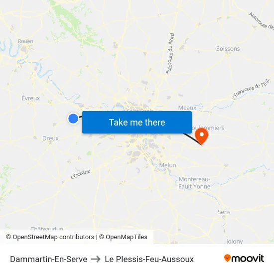 Dammartin-En-Serve to Le Plessis-Feu-Aussoux map