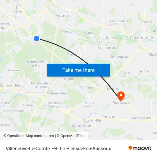 Villeneuve-Le-Comte to Le Plessis-Feu-Aussoux map