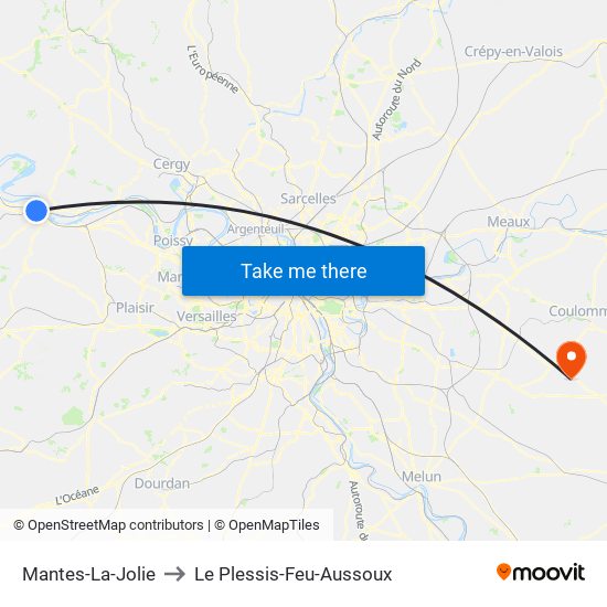 Mantes-La-Jolie to Le Plessis-Feu-Aussoux map