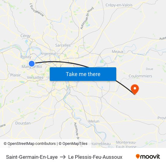 Saint-Germain-En-Laye to Le Plessis-Feu-Aussoux map