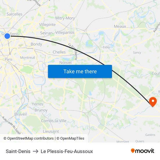 Saint-Denis to Le Plessis-Feu-Aussoux map