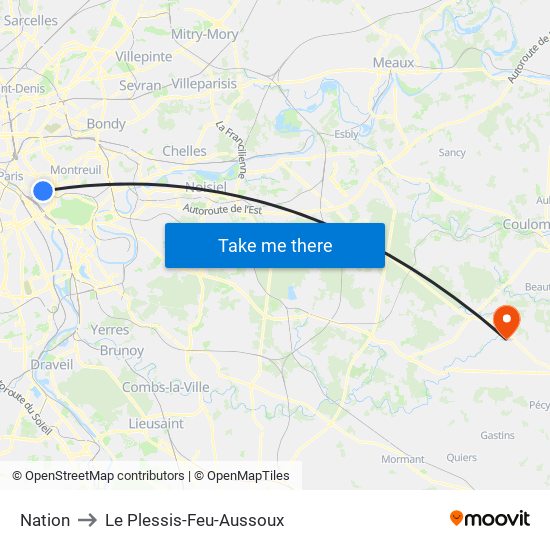 Nation to Le Plessis-Feu-Aussoux map