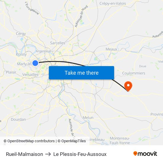 Rueil-Malmaison to Le Plessis-Feu-Aussoux map
