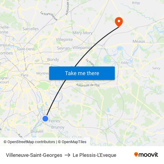Villeneuve-Saint-Georges to Le Plessis-L'Eveque map