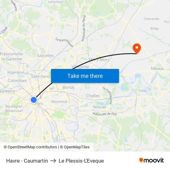 Havre - Caumartin to Le Plessis-L'Eveque map