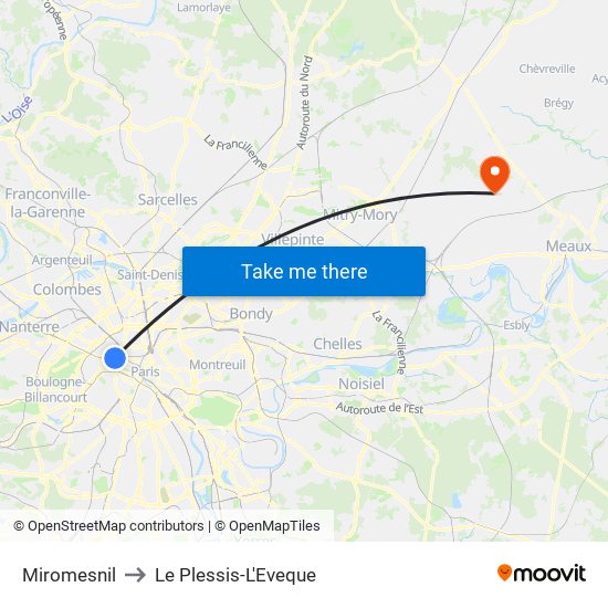 Miromesnil to Le Plessis-L'Eveque map
