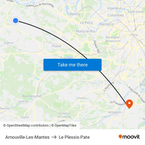 Arnouville-Les-Mantes to Le Plessis-Pate map