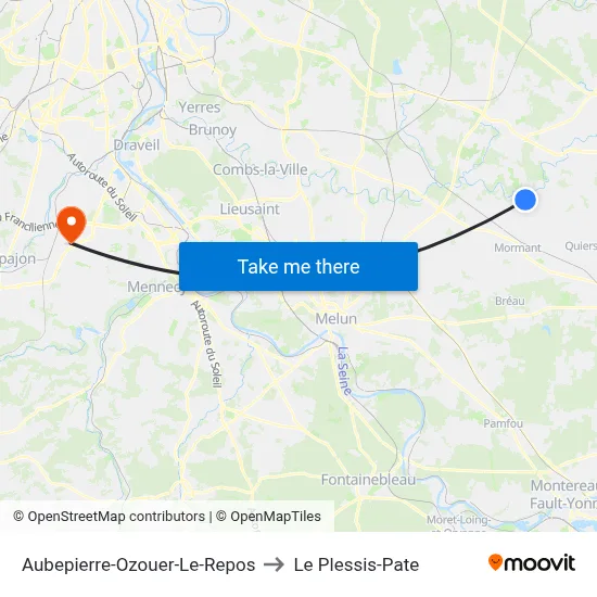 Aubepierre-Ozouer-Le-Repos to Le Plessis-Pate map