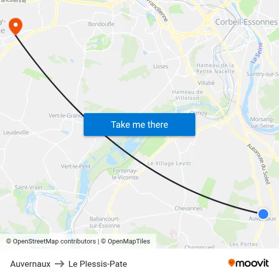 Auvernaux to Le Plessis-Pate map