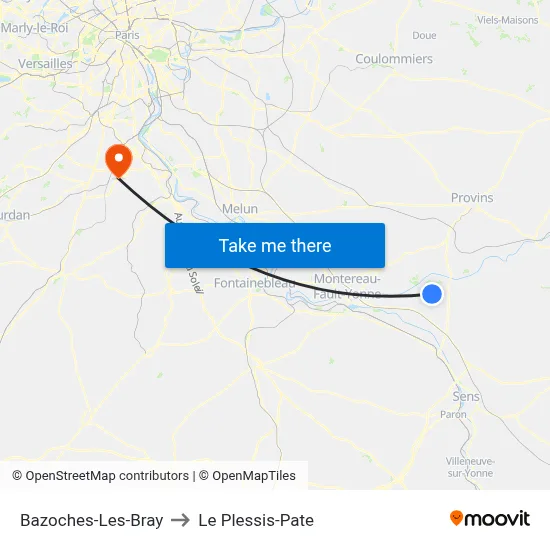 Bazoches-Les-Bray to Le Plessis-Pate map