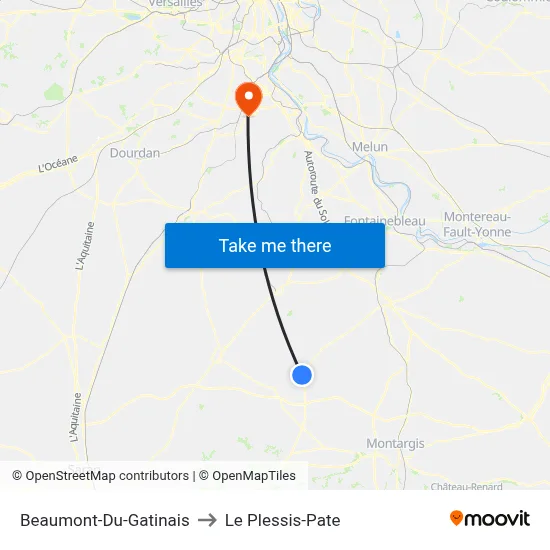 Beaumont-Du-Gatinais to Le Plessis-Pate map