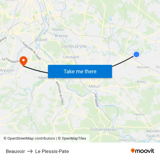 Beauvoir to Le Plessis-Pate map